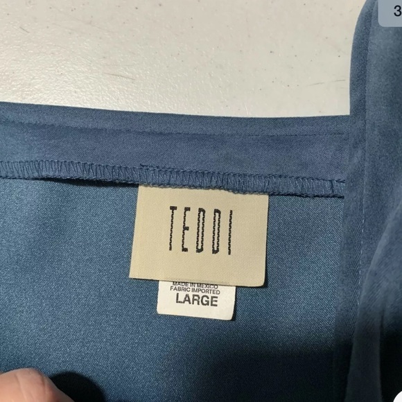 Teddi Womens Modest Dress Blue Soft Large Long - Picture 3 of 5